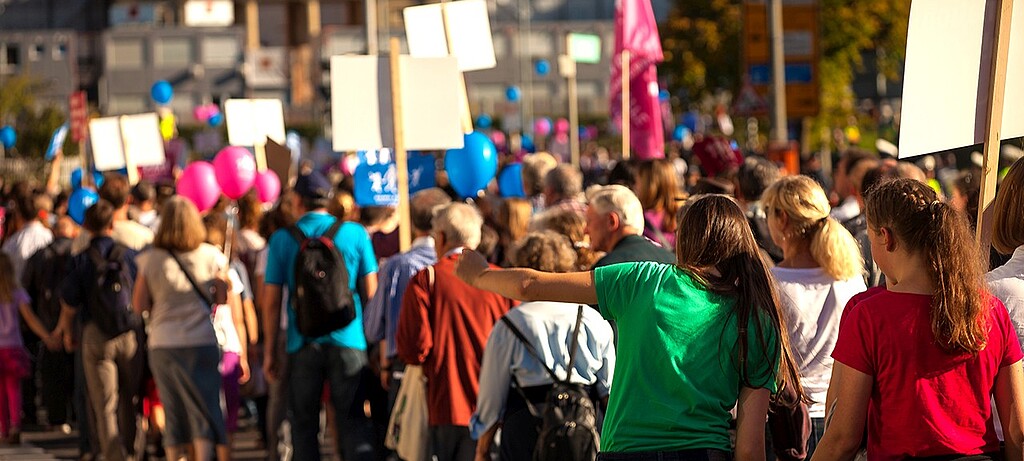 Bei Demonstrationen ist immer auch die Polizei vor Ort
