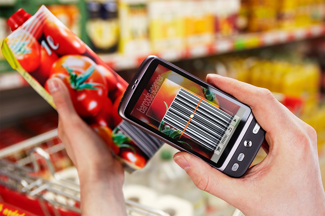 Auch mit dem eigenen Smartphone-App können die Waren gescannt werden